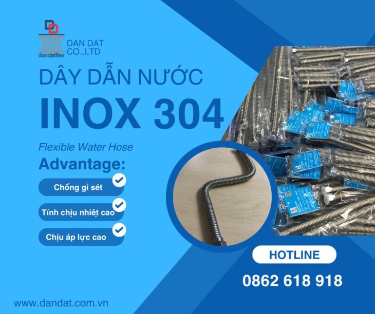Gia Công Dây Dẫn Nước Inox 304/Dây Cấp Nước Inox Chịu Nhiệt/Ống Dẫn Nước Nóng Lạnh Inox
