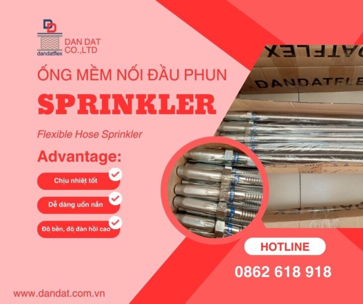 Ống mềm inox chữa cháy – Ống nối mềm cứu hỏa – Ống mềm inox nối đầu phun Sprinkler Chất Lượng Cao