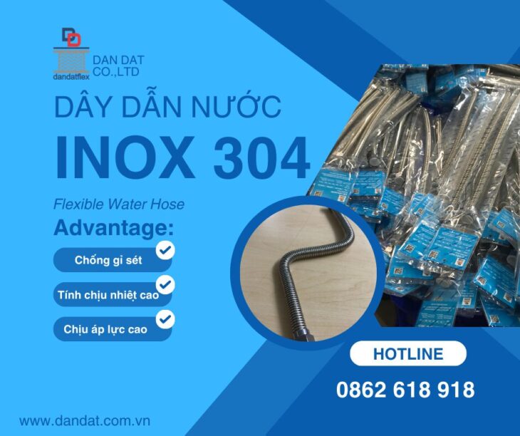 Gia Công Dây Dẫn Nước Inox 304/Dây Cấp Nước Inox Chịu Nhiệt/Ống Dẫn Nước Nóng Lạnh Inox