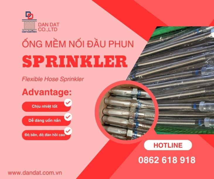 Ống mềm inox chữa cháy – Ống nối mềm cứu hỏa – Ống mềm inox nối đầu phun Sprinkler Chất Lượng Cao