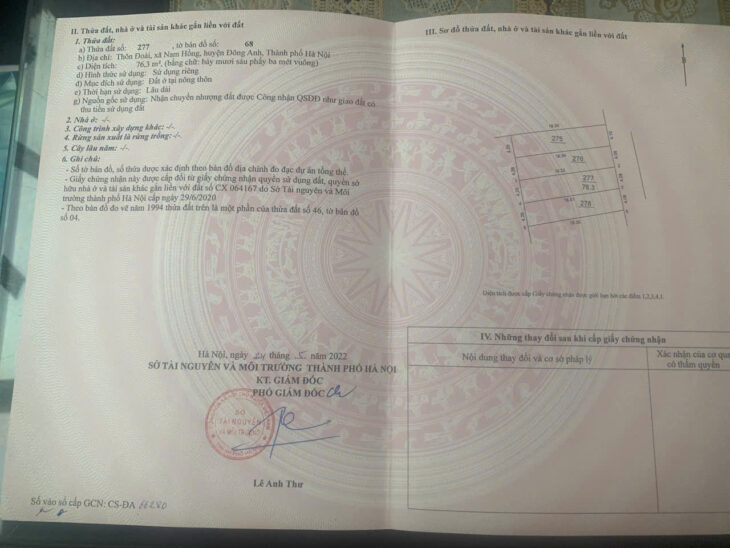 ĐẤT ĐẸP – GIÁ TỐT – Vị Trí Đắc Địa Tại Thôn Đoài, Xã Nam Hồng, Huyện Đông Anh, Thành phố Hà Nội