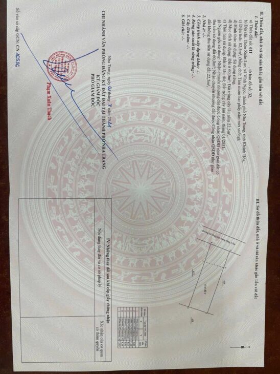 Cần bán lô đất hẻm 247 Cầu Dứa Phú Nông, Vĩnh Ngọc- Nha Trang- Khánh Hoà