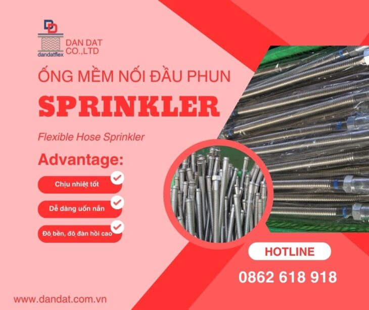 Ống mềm inox chữa cháy – Ống nối mềm cứu hỏa – Ống mềm inox nối đầu phun Sprinkler Chất Lượng Cao