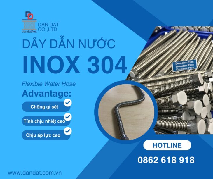 Gia Công Dây Dẫn Nước Inox 304/Dây Cấp Nước Inox Chịu Nhiệt/Ống Dẫn Nước Nóng Lạnh Inox