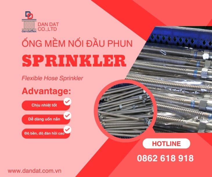 Ống mềm inox chữa cháy – Ống nối mềm cứu hỏa – Ống mềm inox nối đầu phun Sprinkler Chất Lượng Cao