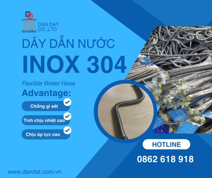 Gia Công Dây Dẫn Nước Inox 304/Dây Cấp Nước Inox Chịu Nhiệt/Ống Dẫn Nước Nóng Lạnh Inox