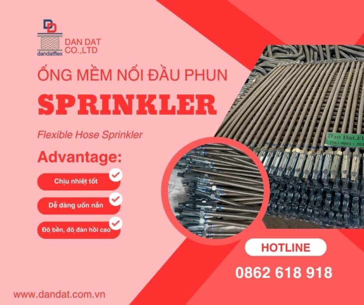 Ống mềm inox chữa cháy – Ống nối mềm cứu hỏa – Ống mềm inox nối đầu phun Sprinkler Chất Lượng Cao