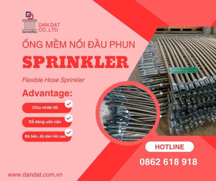 Ống mềm inox chữa cháy – Ống nối mềm cứu hỏa – Ống mềm inox nối đầu phun Sprinkler Chất Lượng Cao