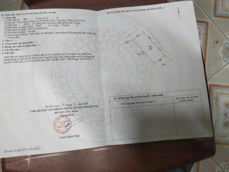 ĐẤT ĐẸP – GIÁ TỐT – Vị Trí Đắc Địa Tại Ngõ 3 Nam Hoa 1, Thôn Đăng Giang, Xã Hoà Phú, Huyện Ứng Hoà,