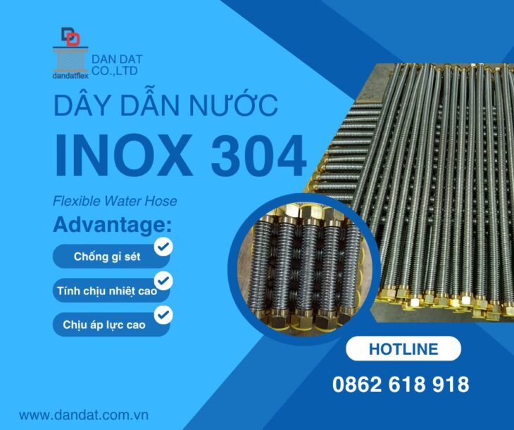 Gia Công Dây Dẫn Nước Inox 304/Dây Cấp Nước Inox Chịu Nhiệt/Ống Dẫn Nước Nóng Lạnh Inox
