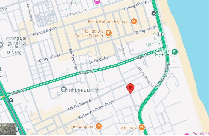 ♥ Đất đường 6m sát Bãi Tắm Mỹ Khê, 420m2, ngang 13.5m, ~83tr/m2