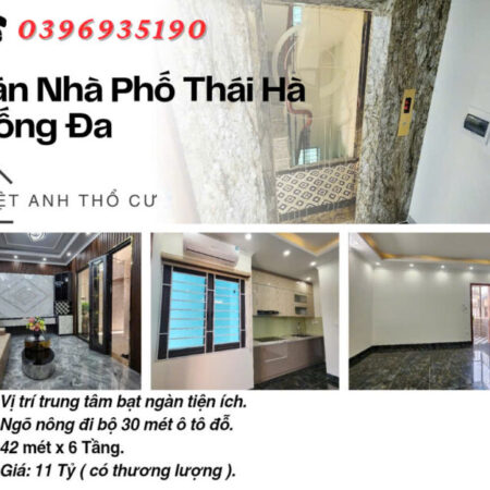 Bán nhà Thái Hà Đống Đa_Ngõ Nông_Ô Tô Đỗ Cổng_42mx6T_Giá: 11 Tỷ_Lh: 0396935190.