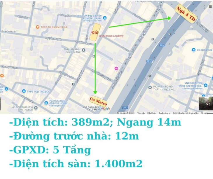 Dòng Tiền 7%/th, DT 389m2, đ.Thống nhất,Trường Thọ, Thủ Đức: Ngang 14m, 5 Tầng, 19 Tỷ