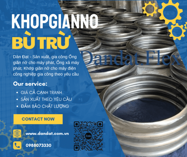 Khớp Giãn Nở Nhiệt Bằng Vải – Khớp giãn nở inox, Khớp giãn nở inox nối bích
