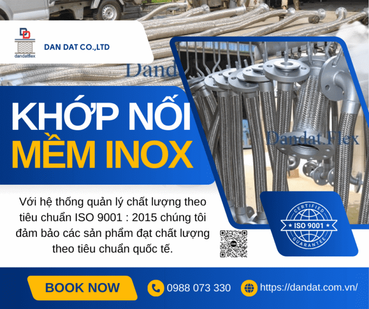 Khớp Nối Chống Rung Inox 304 Nối Bích – Khớp chống rung inox 304, Khớp nối mềm inox 2 đầu