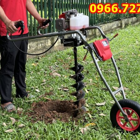 Máy khoan đất khoan lỗ trồng cây có khung xe đẩy Mitsubishi TB43