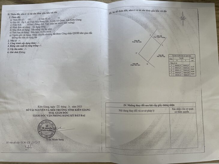 Cần bán gấp đất và nhà tại Vĩnh Hoà Hưng Bắc, Gò Quao, Kiên Giang (có 400m2 thổ cư). Giá: 3tỷ350