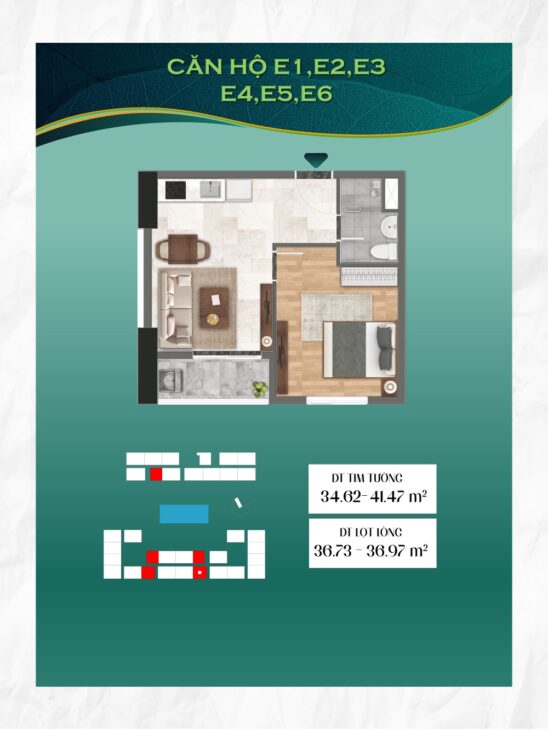 Bán căn 1PN Tháp Emerald – Bcons City. Có HĐ thuê lại 9tr/tháng. Gía chỉ 11ty665