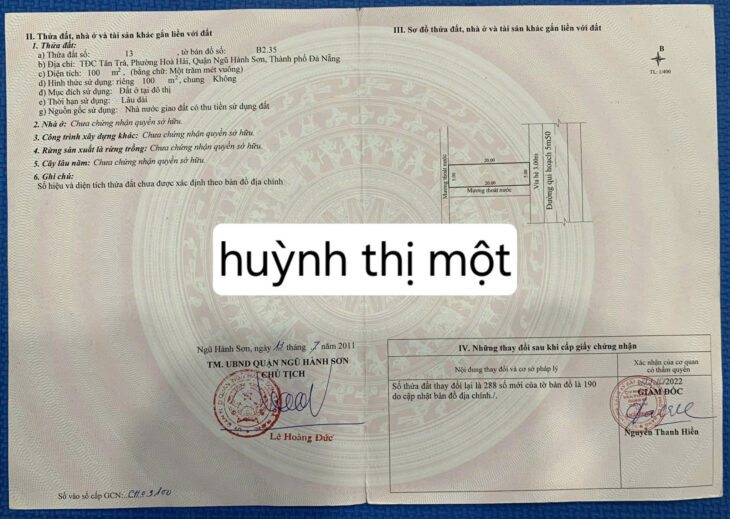 Bán cặp đất Võ Văn Đồng khu biển Tân Trà – Diện tích 200m2m2, ngang 10m