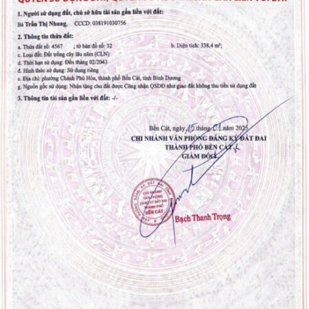 BÁN ĐẤT THÀNH PHỐ BẾN CÁT BÌNH DƯƠNG