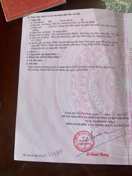 BÁN GẤP LÔ ĐẤT MẶT TIỀN TRẦN VĂN CHẨM – PHƯỚC VĨNH AN, CỦ CHI