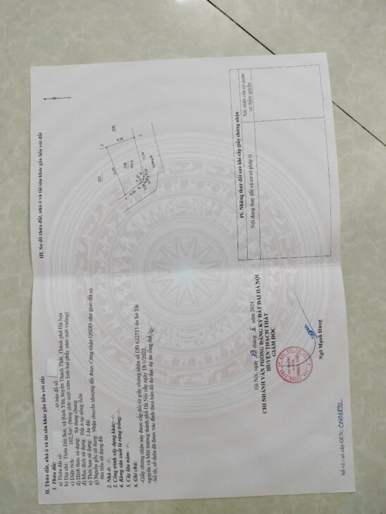 BÁN ĐẤT Ở THỔ CƯ 102M2 – VỊ TRÍ VÀNG THẠCH THẤT – GIÁ CHỈ 3.1 TỶ – SỔ ĐỎ CHÍNH CHỦ