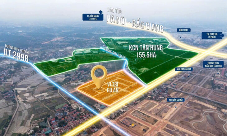 Z Đất nền liền kề dt75-112m2, đường 20m, vỉa hè 5m thủ phủ công nghiệp Tân Hưng-Bắc Giang chỉ 2 tỷ