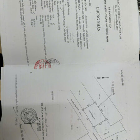 bán nhà hẻm xe tải ngay mặt tiền 154/1 nguyễn xí p26 bình thạnh