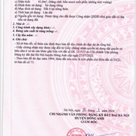 NHẬP KHẨU ĐÔNG ANH CHỈ NHỈNH 3 TỶ – CỰC HIẾM NHẬP KHẨU ĐÔNG ANH CHỈ NHỈNH 3 TỶ – CỰC HIẾM