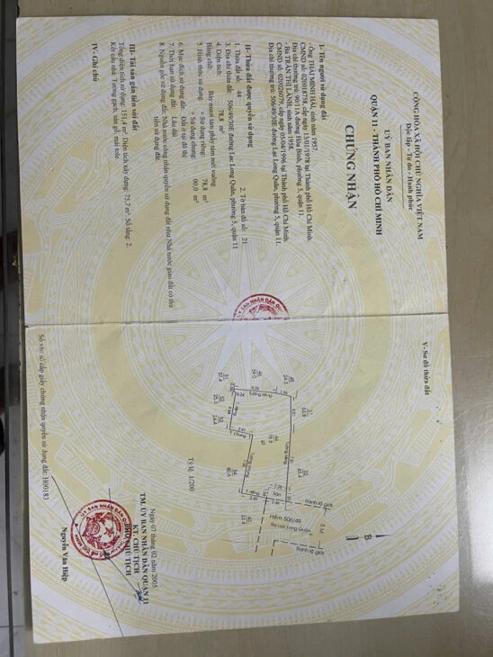 bán nhà lạc long quân p5 q 11 80m trệt lầu 5,35 tỉ tl