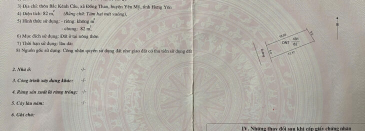 Cần Bán Trục Chính Kênh Cầu, Đồng Than, Yên Mỹ, 82m có nhà ở Giá nhỉnh 3ty