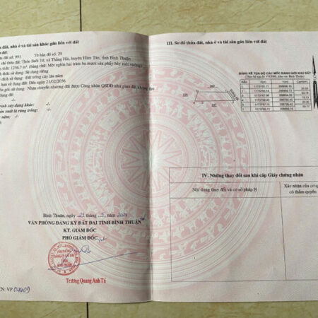 Bán Đất 1,2 tỷ 1236m2 -20×63 tại Thắng Hải – Liên Hệ:0987750239