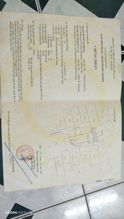 261/40/12G .CHU VĂN AN PHƯỜNG 12 BÌNH THẠNH 66m 2 lầu giá 4,25 tỉ