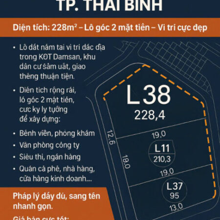 Bán Lô đất đẹp KĐT DAMSAN – Phú Xuân, TP. Thái Bình Bán Lô đất đẹp KĐT DAMSAN – Phú Xuân, TP. Thái Bình