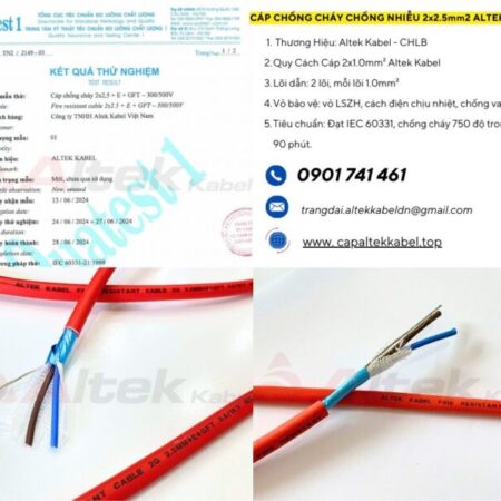 Cáp chống cháy chống nhiễu 2×2.5 Altek Kabel IEC 60331