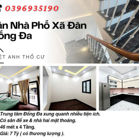 Bán nhà Xã Đàn_Hai Mặt Thoáng_Có Sân Để Xe_46mx4T_Giá: 7 Tỷ_Lh: 0396935190.