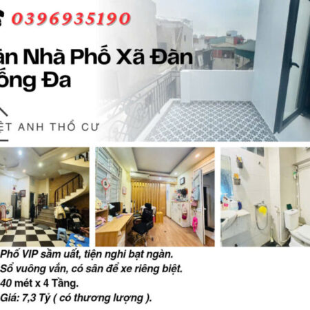 Bán nhà phố Xã Đàn_Full Nội Thất_Sổ Vuông Vắn_40mx4T_Giá: 7.3 Tỷ_Lh: 0396935190.