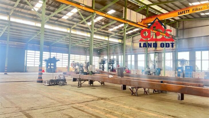 XT035 Sẵn xưởng trống kết cấu khung thép, có sẵn cầu trục hoạt động nhiều ngành nghề