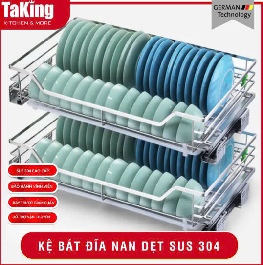Kệ Bát Đĩa Nan Dẹt Sus304 TaKing Cao Cấp, Tiện Nghi