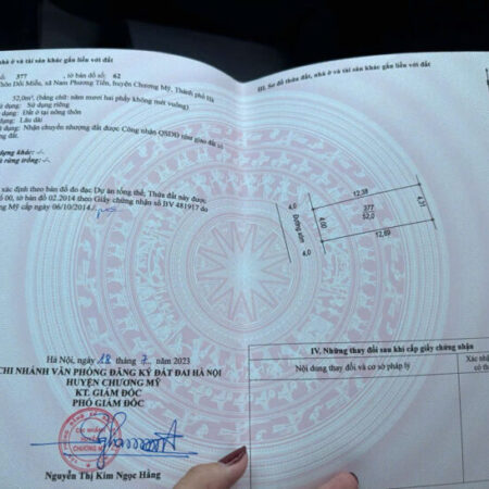 Sót 1 lô duy nhất đất 52 m full thổ cư tại Chương Mỹ – đường xe tải chạy giá chỉ hơn 1 tỉ xíu