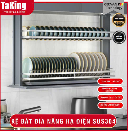 Kệ bát đĩa nâng hạ điện ENH800TK TaKing, thông minh, hiện đại, sang trọng