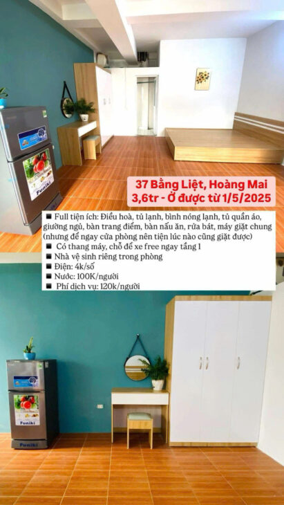 PASS NHANH PHÒNG TRỌ 30M2 TẠI BẰNG LIỆT, HOÀNG MAI, HÀ NỘI