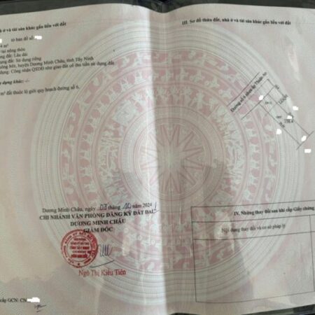 Kèo thơm 159m2 Đất Mặt Tiền Truông Mít Dương Minh Châu Tây Ninh có 900 triệu x