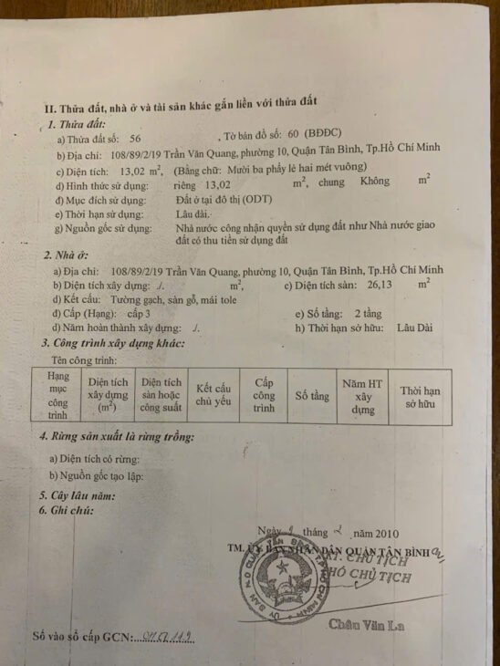 bán nhà hẻm trước nhà 5m trần văn quang p 10 tân bình 1 trệt 1 lầu sổ hòng riêng giá 1,8 tỉ
