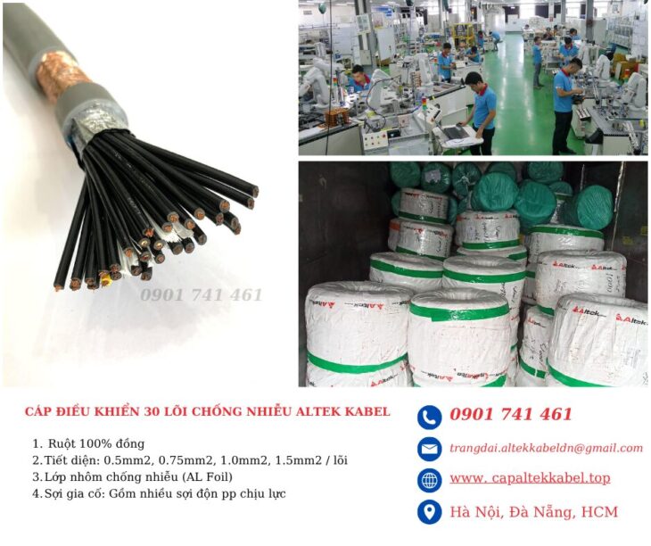 Ứng dụng thực tế cáp điều khiển 30 lõi Altek Kabel 