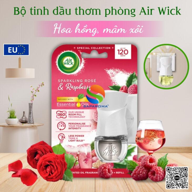Bộ tinh dầu thơm phòng Air Wick 19ml, thư giãn, giảm stress, hỗ trợ khử mùi, nhập khẩu chính hãng