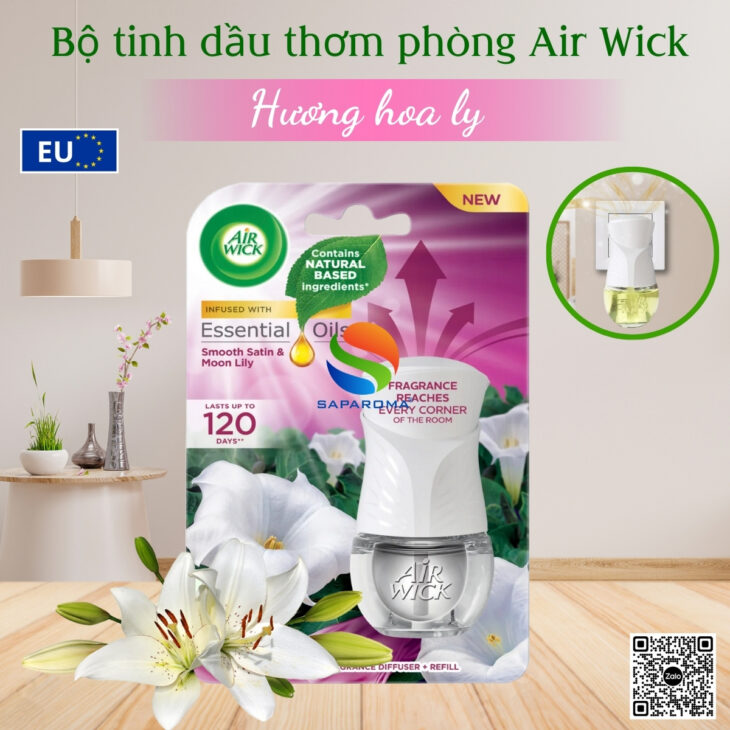 Bộ tinh dầu thơm phòng Air Wick 19ml, thư giãn, giảm stress, hỗ trợ khử mùi, nhập khẩu chính hãng