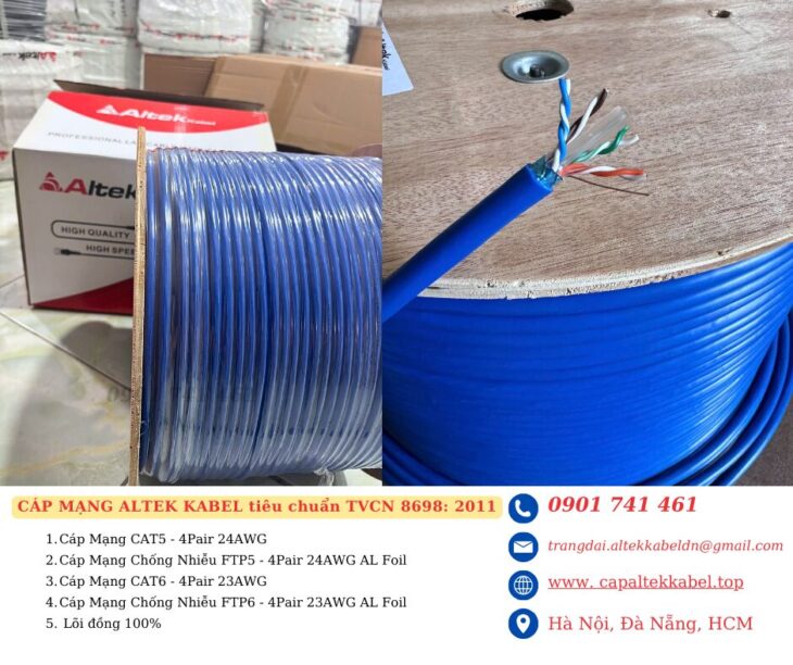 Cáp mạng Altek Kabel Cat6 chuẩn TCVN 8698:2011