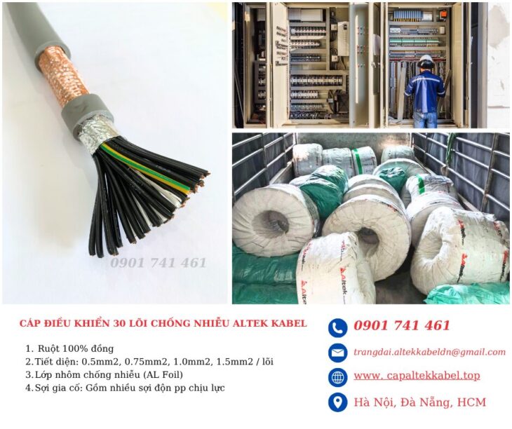 Ứng dụng thực tế cáp điều khiển 30 lõi Altek Kabel 