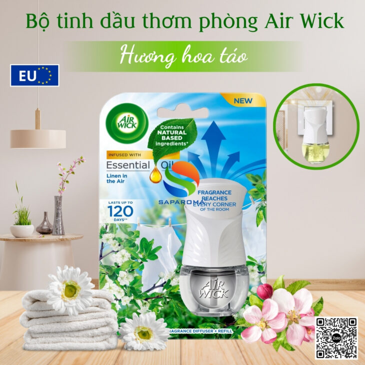 Bộ tinh dầu thơm phòng Air Wick 19ml, thư giãn, giảm stress, hỗ trợ khử mùi, nhập khẩu chính hãng
